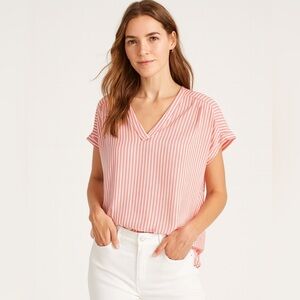 Pretty in Pink GAP Striped Blouse | Relaxed Fit Size XL‎